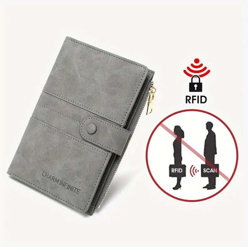rfid passport bag large capacity zipper buckle document bag multi functional travel passport holder details 0
