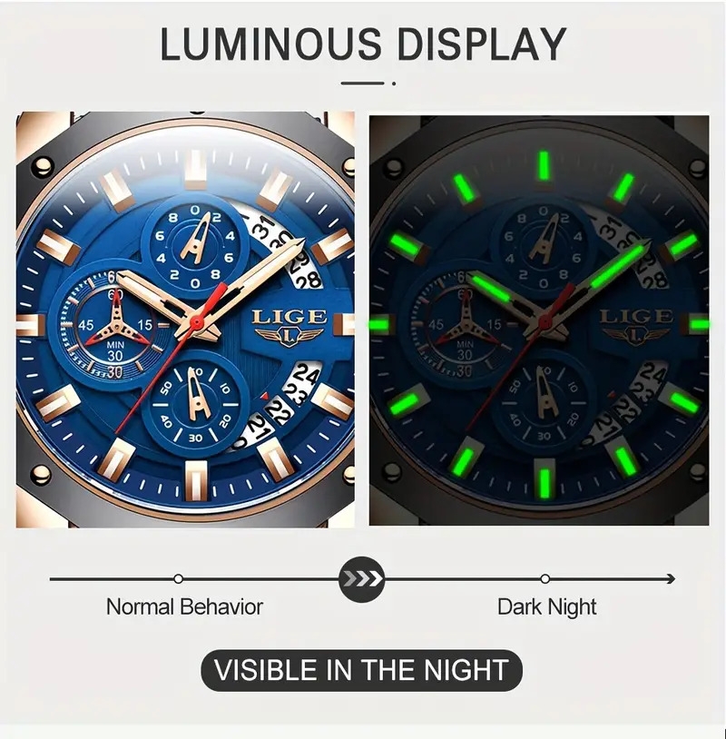 2024 mens watch chronograph calendar luminous quartzwatch outdoor casual waterproof sports watches suitable for to students or men details 4
