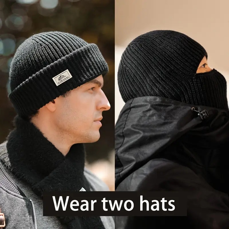 1pc winter mens style balaclava knit beanie hat windproof cold head cover ideal choice for gifts 2