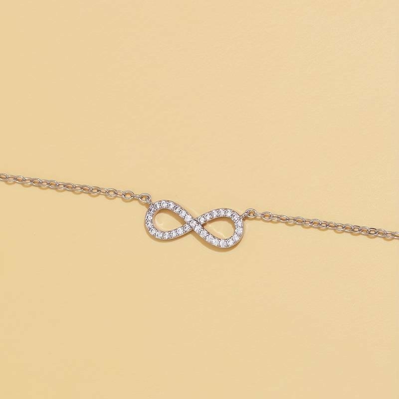 Infinity Symbole Pendentif Collier Zircon Incrusté 8 Forme Clavicule Chaîne Pour Femmes Filles Cadeau détails 7