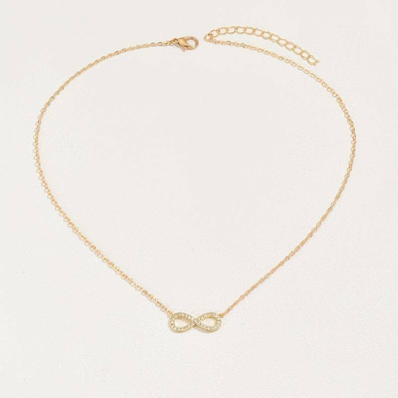 Infinity Symbole Pendentif Collier Zircon Incrusté 8 Forme Clavicule Chaîne Pour Femmes Filles Cadeau détails 2
