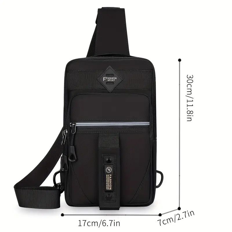 1pc mens outdoor chest bag fashion crossbody bag casual multifunctional sports sling bag details 7