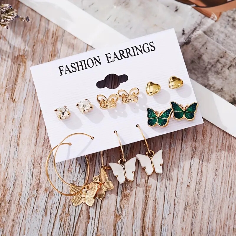 elegant   earrings set 6 pairs alloy fashion jewelry bohemian   for party gift   suitable for   Product details 4