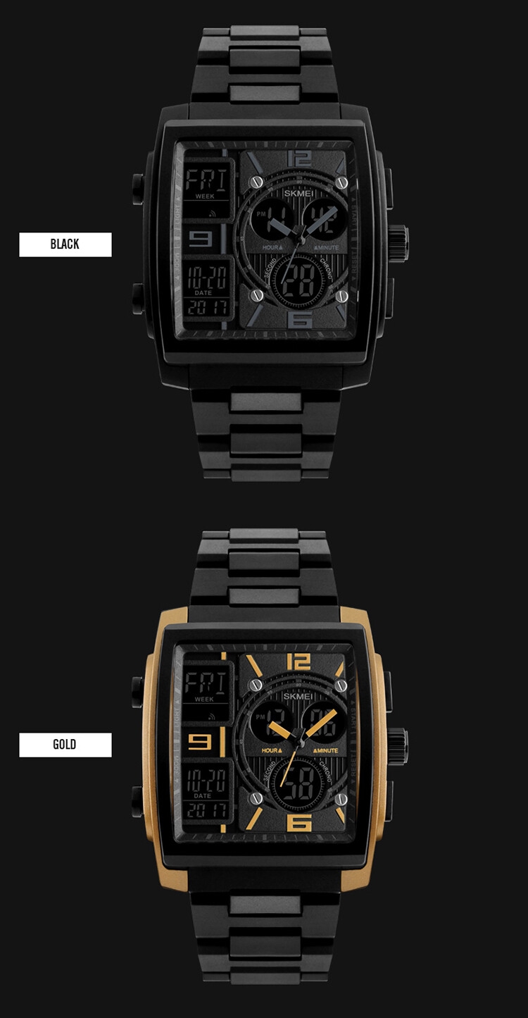 SKMEI Watches Men 1274 Fashion Count Chronograph Alarm Sport Watch Watwrproof Relogio Masculino EL Light Digital Wristwatches