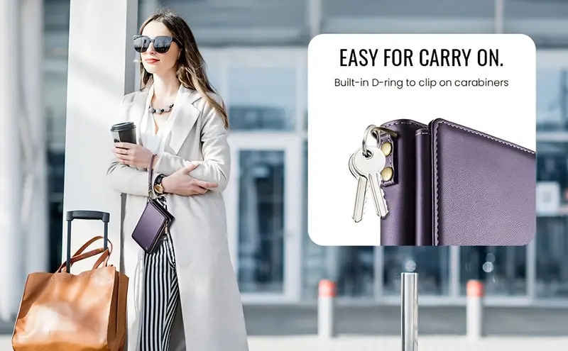 rfid屏蔽护照夹 - 大号仿皮旅行钱包,带可拆卸腕带,安全拉链闭合,多个卡槽和rfid屏蔽技术,适合男女,旅行护照夹,安全文件存储,时尚设计,耐用结构 商品详情 7