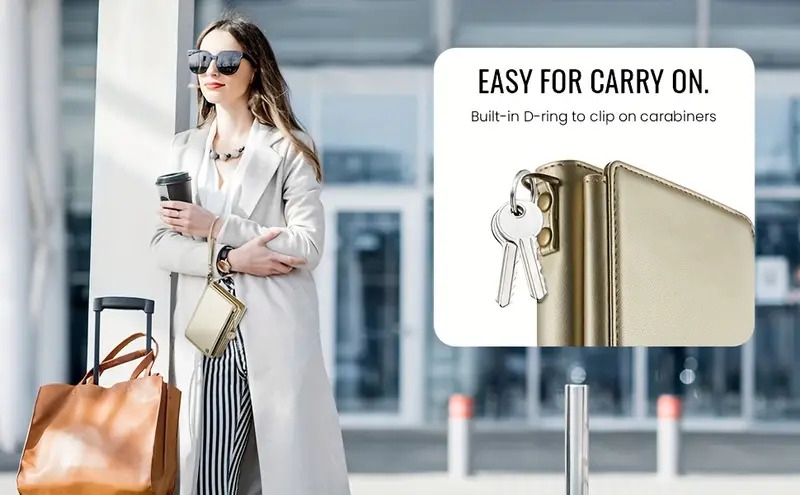 rfid屏蔽护照夹 - 大号仿皮旅行钱包,带可拆卸腕带,安全拉链闭合,多个卡槽和rfid屏蔽技术,适合男女,旅行护照夹,安全文件存储,时尚设计,耐用结构 商品详情 13