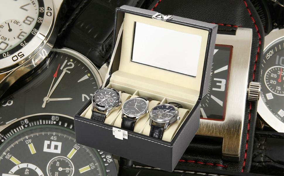 watch box boxes case cases pu leather single slot wristwatches smart watch women men travel display 