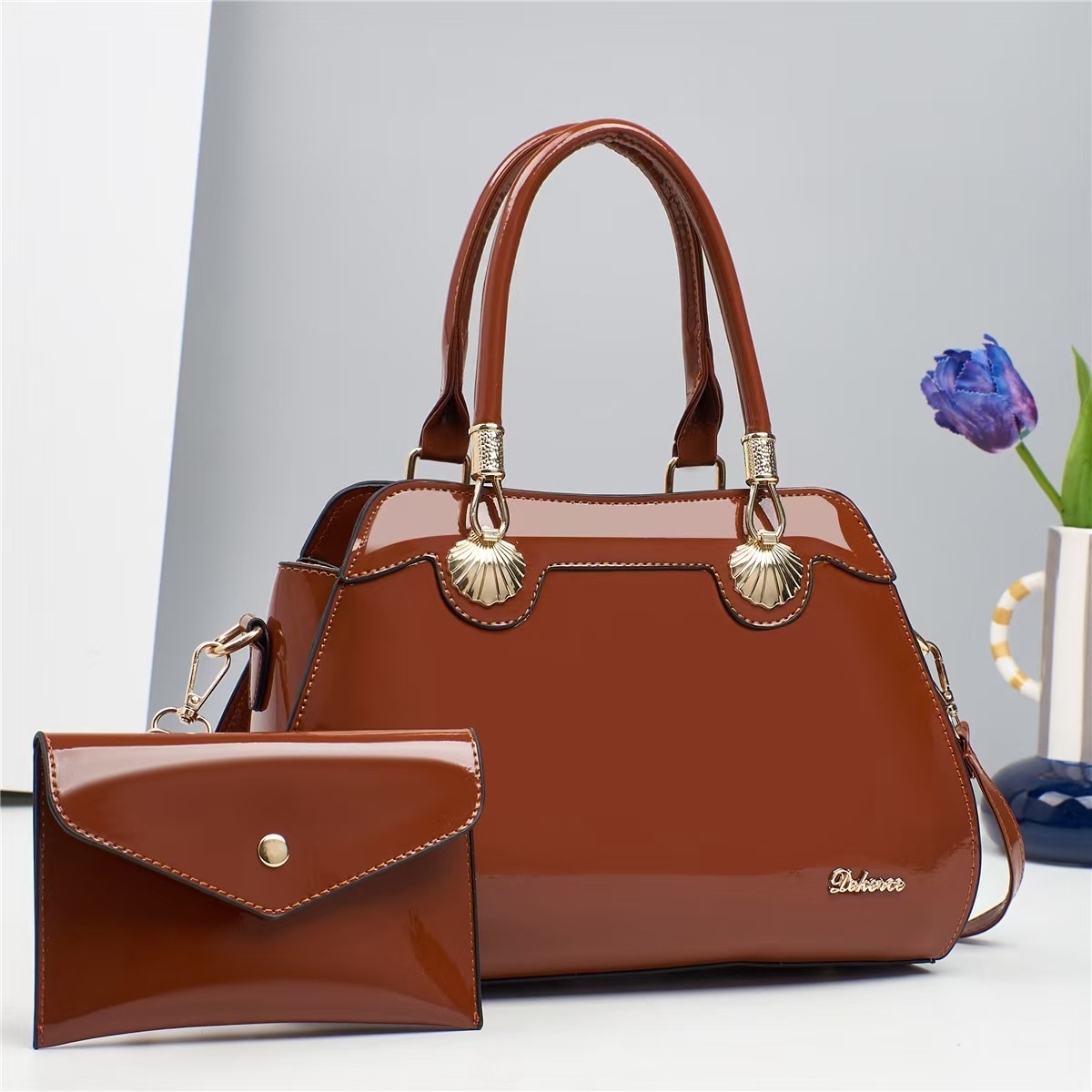 Sac à main fourre-tout décontracté pour femmes imperméable PU conception d'épaule unique doublure en polyester fermeture ouverte élégante dame