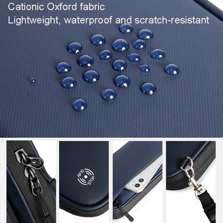 旅行手提证件包 RFID防水多卡位挂脖护照包(黑色) - B6