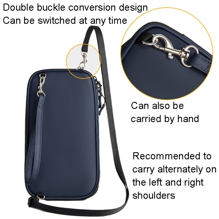 旅行手提证件包 RFID防水多卡位挂脖护照包(黑色) - B4