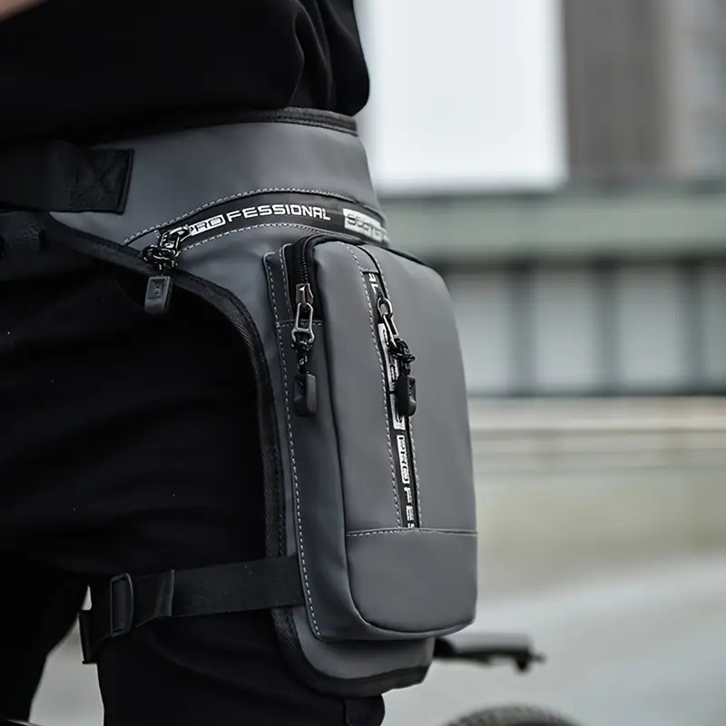 mens lightweight nylon running fanny pack multi functional crossbody mini leg bag with mobile phone pouch street style durable   zipper   random Product details 10