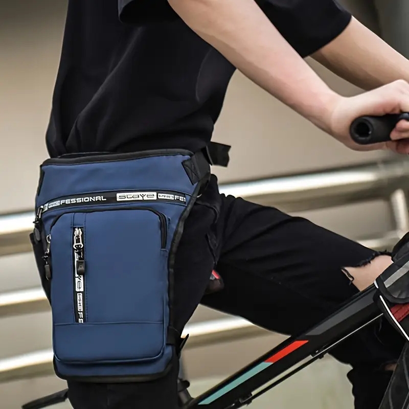 mens lightweight nylon running fanny pack multi functional crossbody mini leg bag with mobile phone pouch street style durable   zipper   random Product details 8