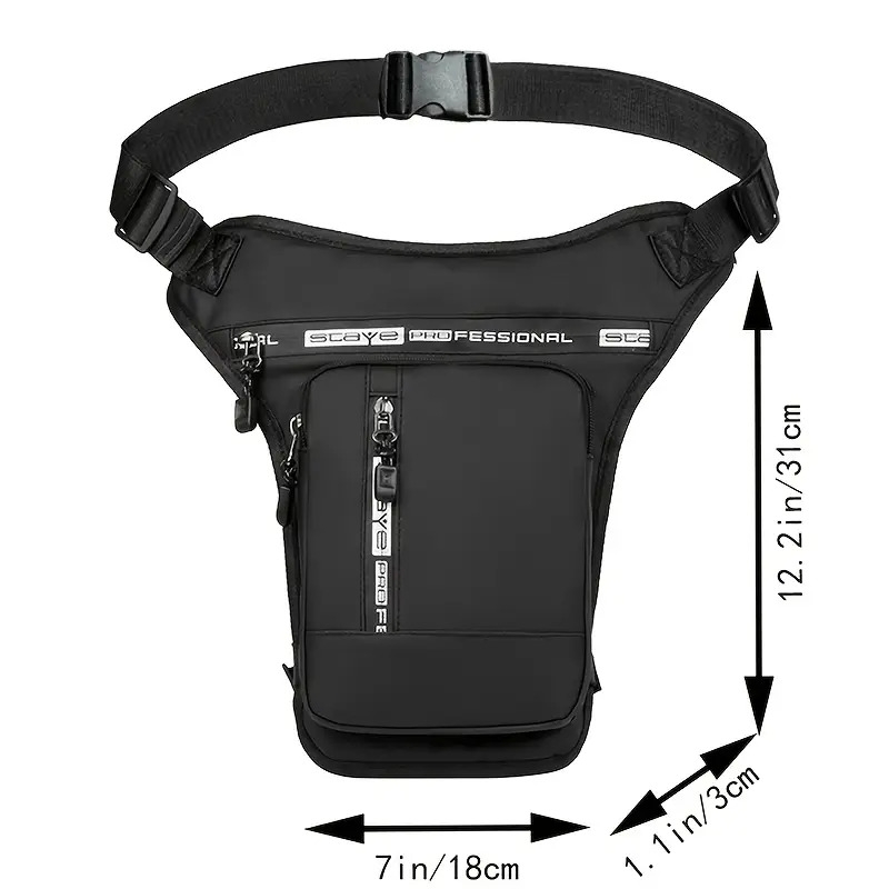mens lightweight nylon running fanny pack multi functional crossbody mini leg bag with mobile phone pouch street style durable   zipper   random Product details 1
