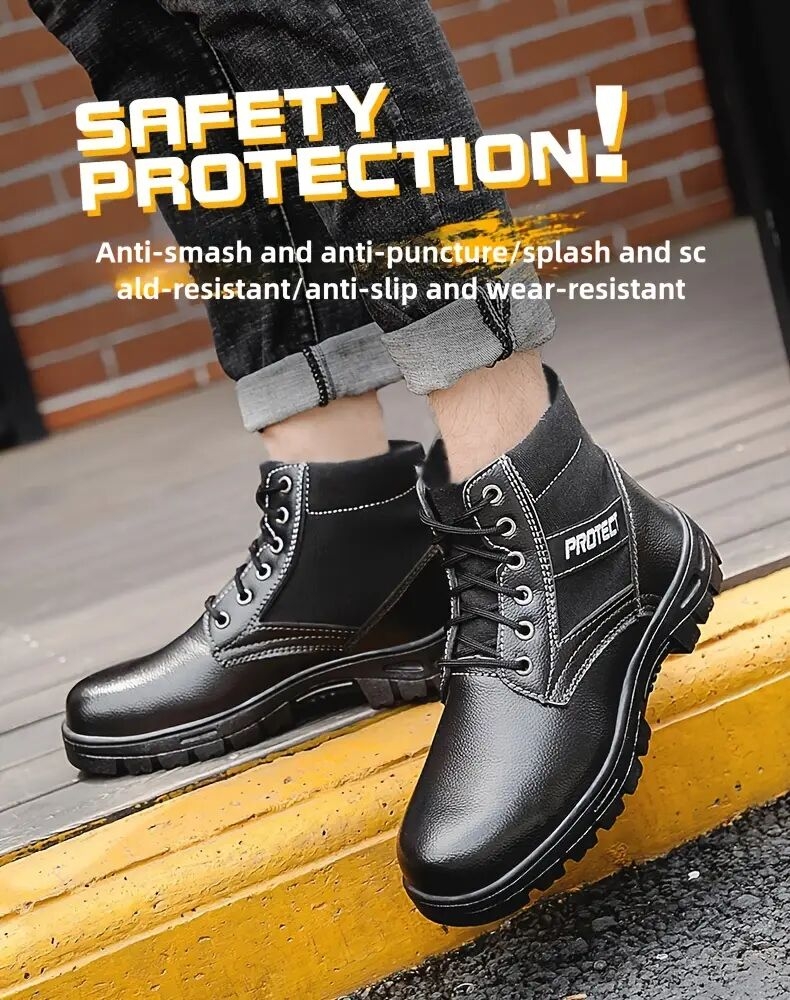 男女通用钢头鞋,复合材料安全鞋,坚固耐用的安全鞋,轻便钢头运动鞋,防滑防刺穿,气垫透气,适合工业建筑工作的鞋子 商品详情 1