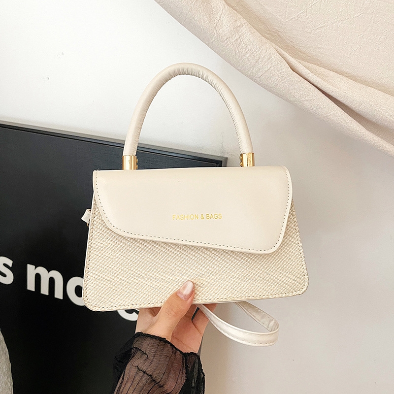 Petit sac carré à bandoulière 2025 couleur unie avec poche croco, sac de luxe pour femme