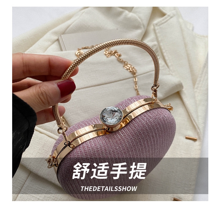 Pochette de dîner à pampilles pour femmes, sac de luxe pour Banquet, robe en métal, polyvalent, en forme de cœur, nouvelle collection