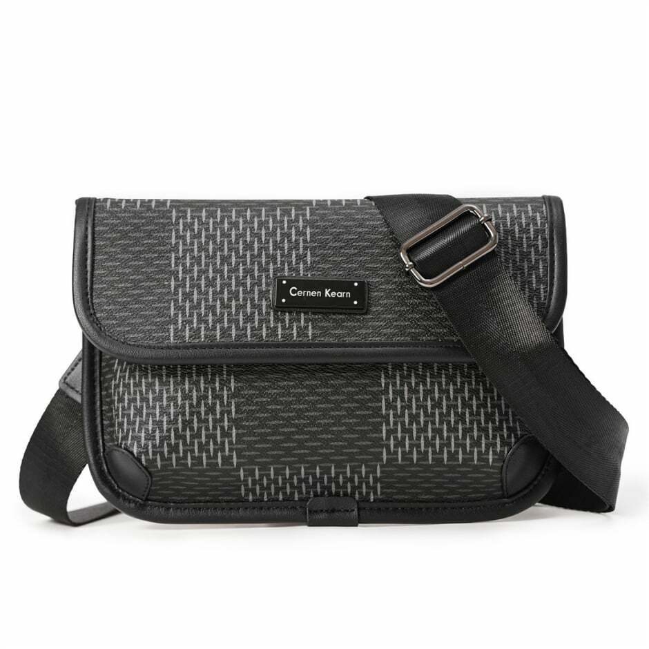 Sac bandoulière homme - style urbain, matière PU, rayé, imperméable (loisirs et voyages, doublure en polyester, rayé)