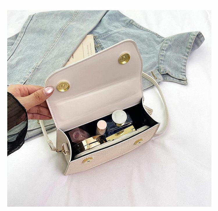 Petit sac carré à bandoulière 2025 couleur unie avec poche croco, sac de luxe pour femme