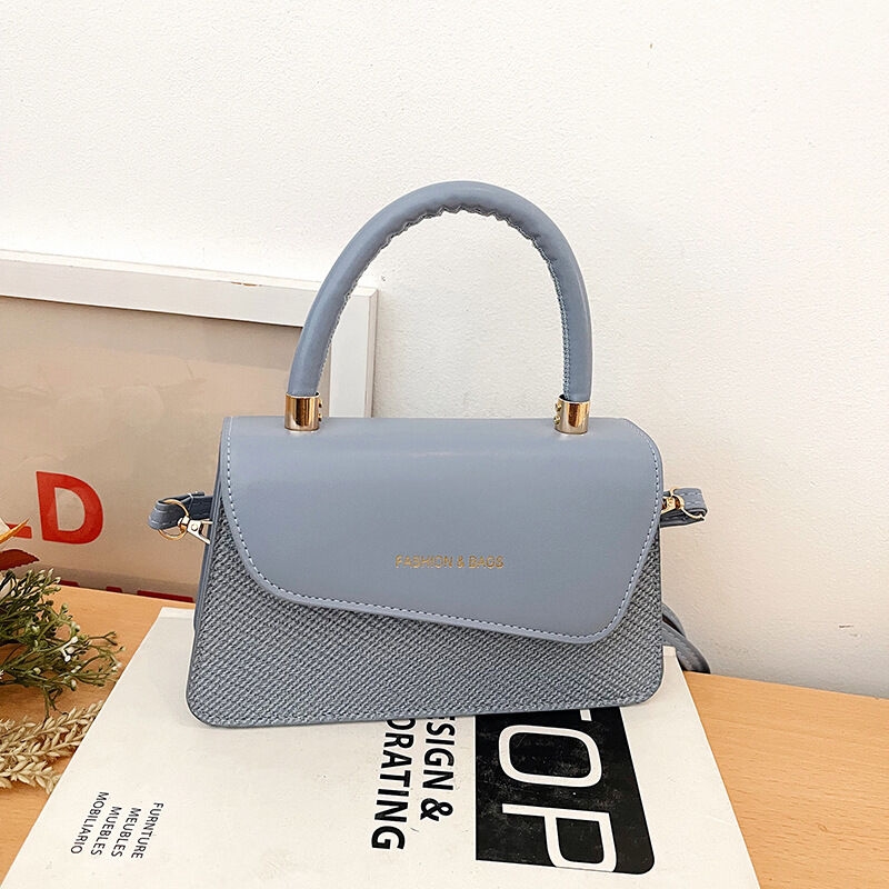 Petit sac carré à bandoulière 2025 couleur unie avec poche croco, sac de luxe pour femme