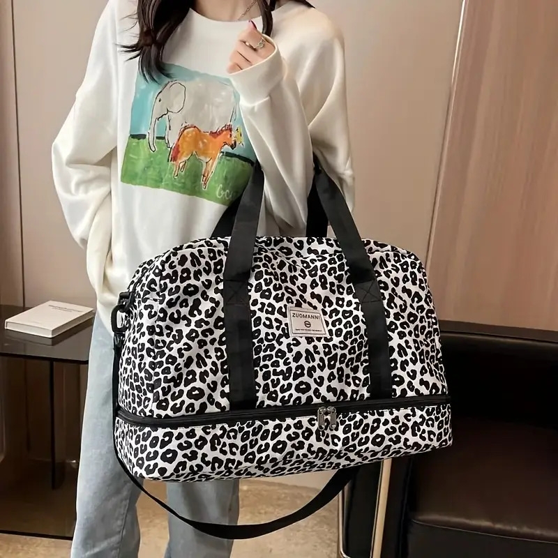 大容量旅行包瑜伽条纹短途手提孕妇行李整理袋商务旅行收纳袋运动训练健身包 8