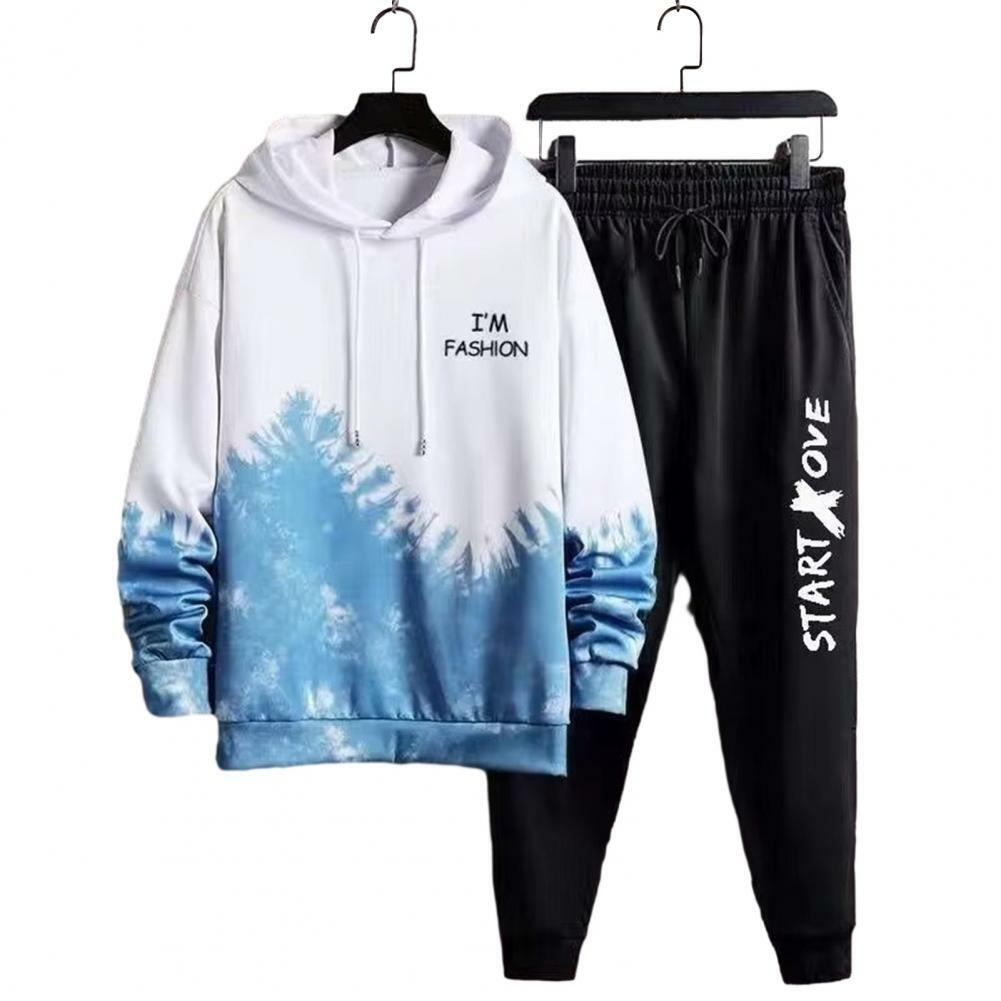 Windproof Men's Sportswear Jogging Suit for Outdoor Winter with Drawstring