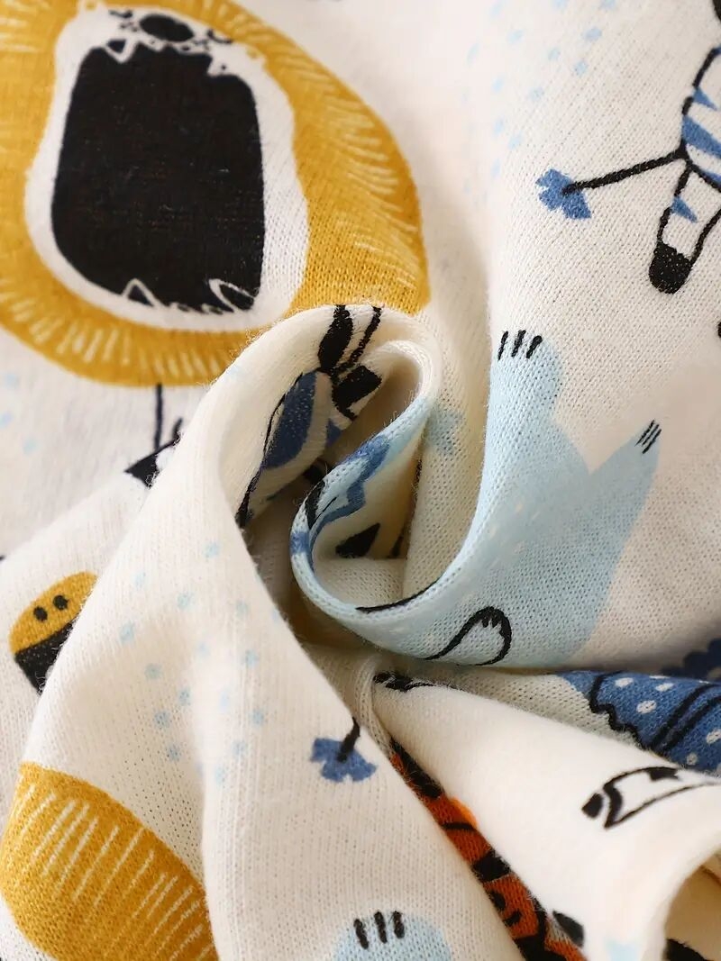 夏季婴儿服套装可爱动物印花t恤+短裤，休闲户外宝宝2件套装 5