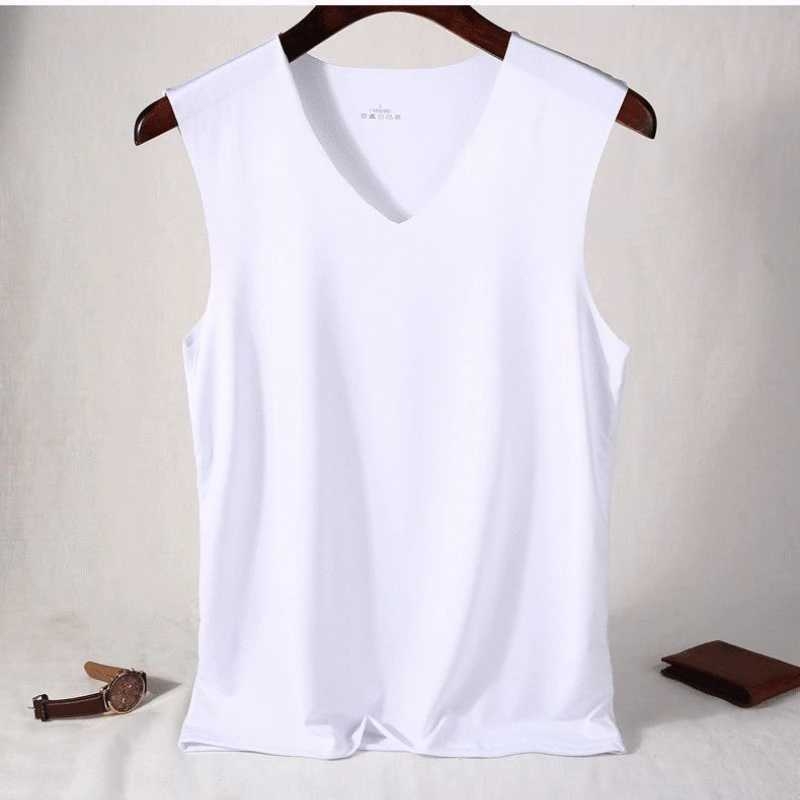 Men's Sleeveless Gym Vest - V-Neck Muscle Tank Top, Casual Classic Fit, Workout T-Shirt