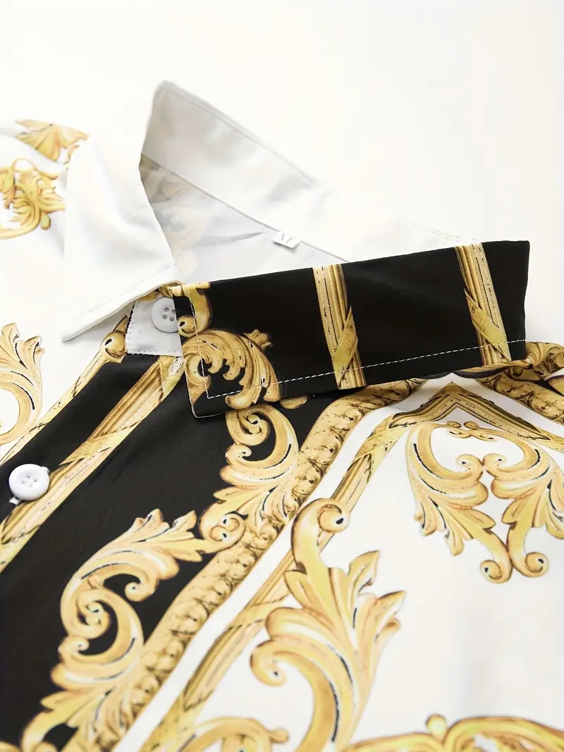 男士夏威夷印花短袖短裤衬衫套装宽松两件套 商品详情 2