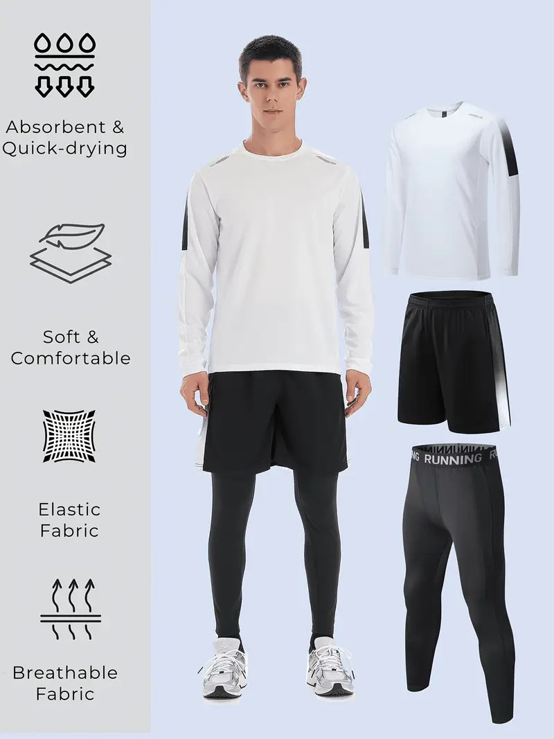 mens sportswear 3pcs set stylish soft  able breathable and quick drying suitable for     such as basketball football and running allows you to fully     of sports fathers day gift 1