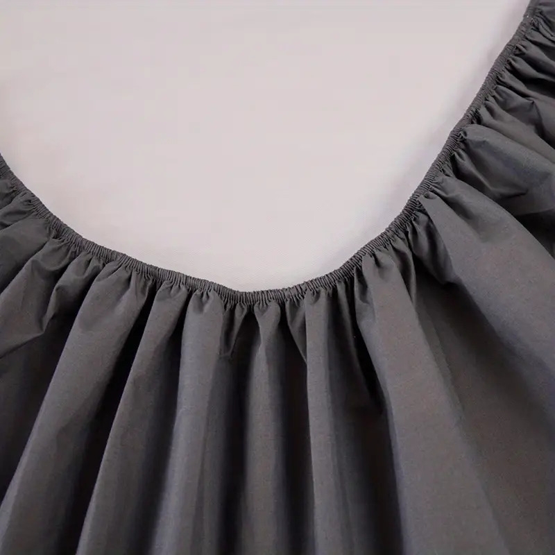 1pc soft and comfortable waterproof fitted sheet with deep pocket for bedroom and guest room solid color bedding for a cozy and stylish sleeping experience details 6