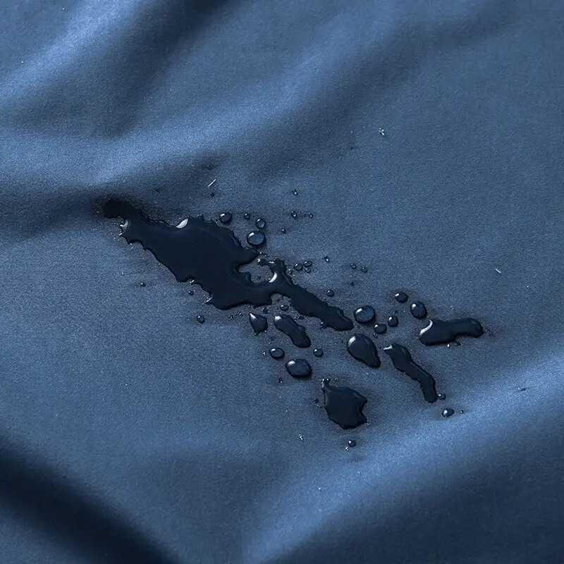 1pc blue waterproof fitted sheet solid color brushed fitted sheet soft bedding details 1