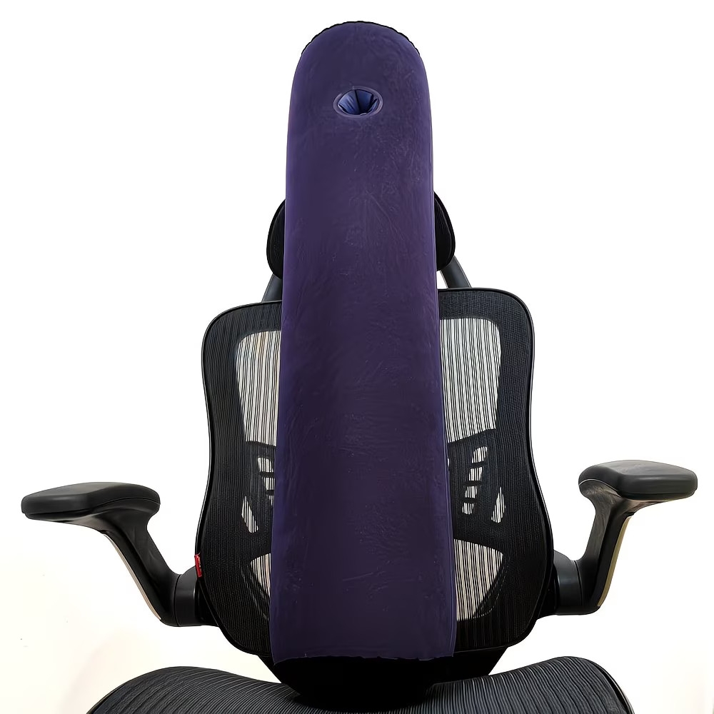 1 modern cushion suitable for neck back support camping use made of durable polyester fabric 180 200g m features inflatable travel pillow with armrests flocked round and square collapsible storage design multi position Product details 3