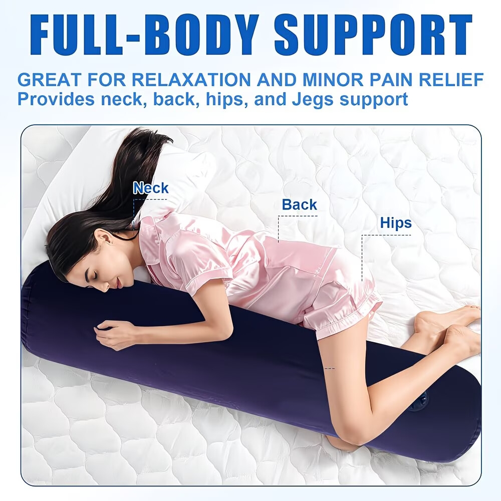 inflatable cylindrical pillow rollers are suitable for supporting neck back and legs during sleep as well as for party supplies Product details 0