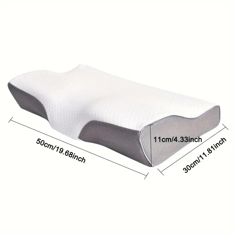 1pc cervical neck pillow ergonomic orthopedic memory foam neck pillow contoured support pillows for side back and stomach sleepers details 2