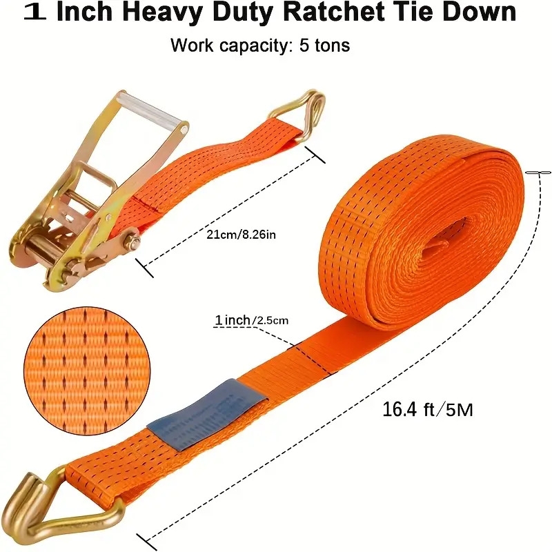 ratchet straps tie straps double j hook 5000 lbs break 1