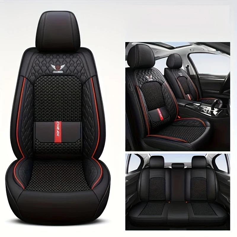 premium pu leather car seat covers breathable compatible cushions for men women fit durable stylish interior protection details 2