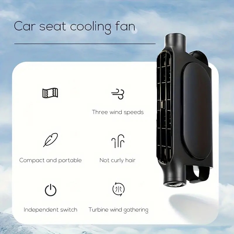 memo 2024 cf03 fan usb plug in car rear pillow bladeless heat dissipation rear seat fan details 4
