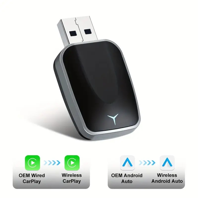 flixivi 2025 二合一无线carplay和  auto智能盒，支持一键设置、供电、无线和wifi，适用于 、沃尔沃、 、名爵、 、马自达、福特，音频系统，即插即用，紧凑设计，供电（5v），智能手机与汽车的无缝集成，无线连接，兼容智能手机和车辆，安装简便 商品详情 6