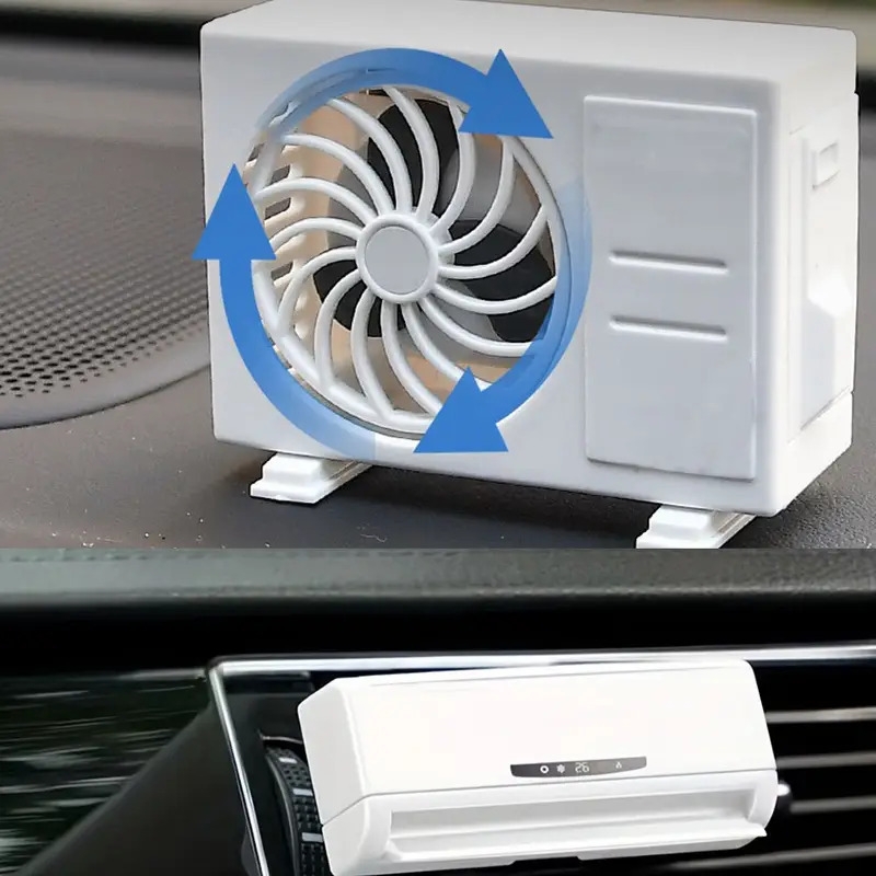 une paire de mini-décorations de climatisation automobile, avec un accessoire de ventilation de en plastique , batterie. détails 1
