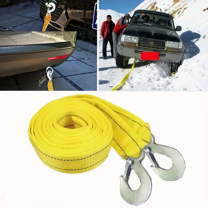 157 48in 4m heavy 5 ton towing rope with nylon recovery strap and storage bag used for emergency vehicle recovery details 2