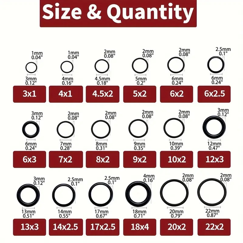 255pcs   rings kit 18 size metric nbr washer gasket sealing assortment kit for plumbing faucet automotive air or gas connections   repair with storage box Product details 1