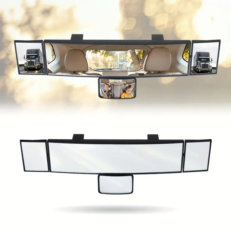 foldable car mirror multifunctional mirror widen the field of view swivelling adjustable quadruple folding mirror 0