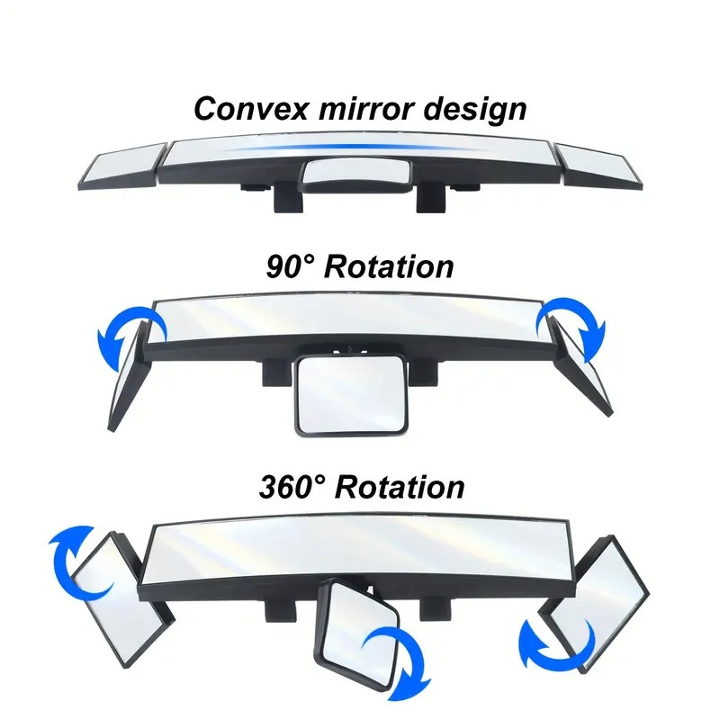 foldable car mirror multifunctional mirror widen the field of view swivelling adjustable quadruple folding mirror 1