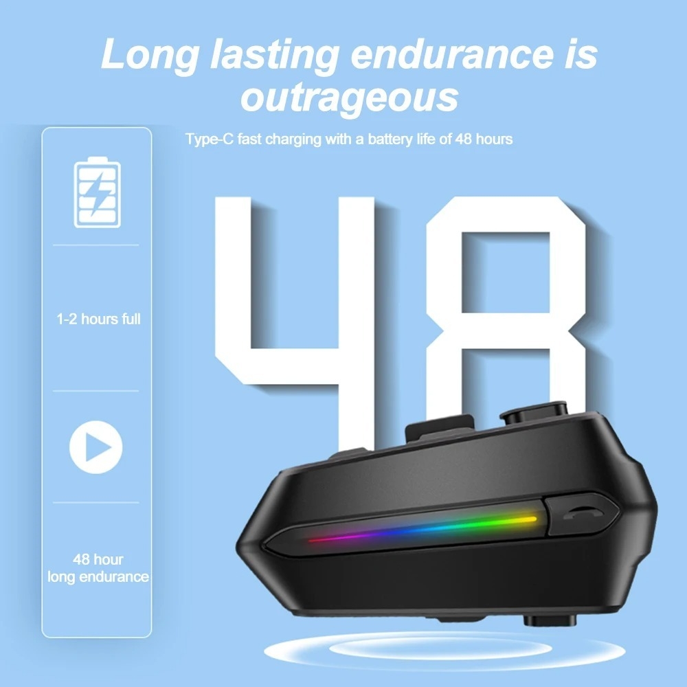 C5S无线5.3头盔耳机内置麦克风HIFI立体声头盔耳机适用于其他摩托车配件