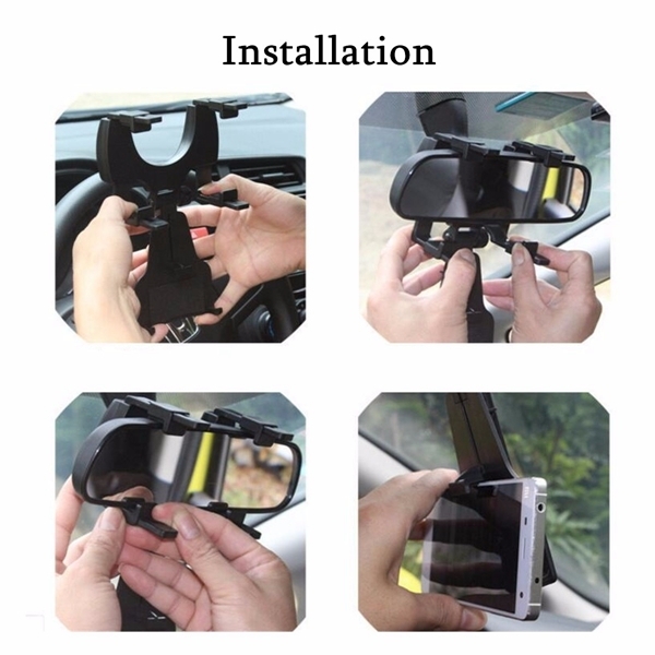 Support universel de téléphone de voiture 360 ​​degrés de support de miroir de vue arrière d'échafaudage d'Automobiales
