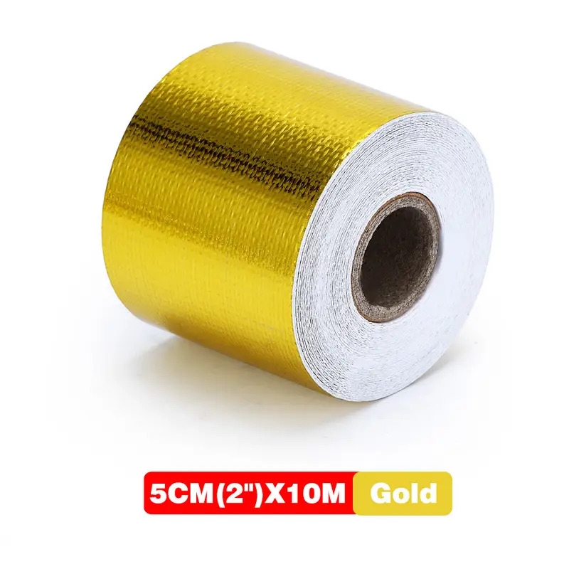 2 thermal exhaust tape air intake heat insulation shield wrap reflective heat barrier self adhesive engine 2 inch 5 10m details 8
