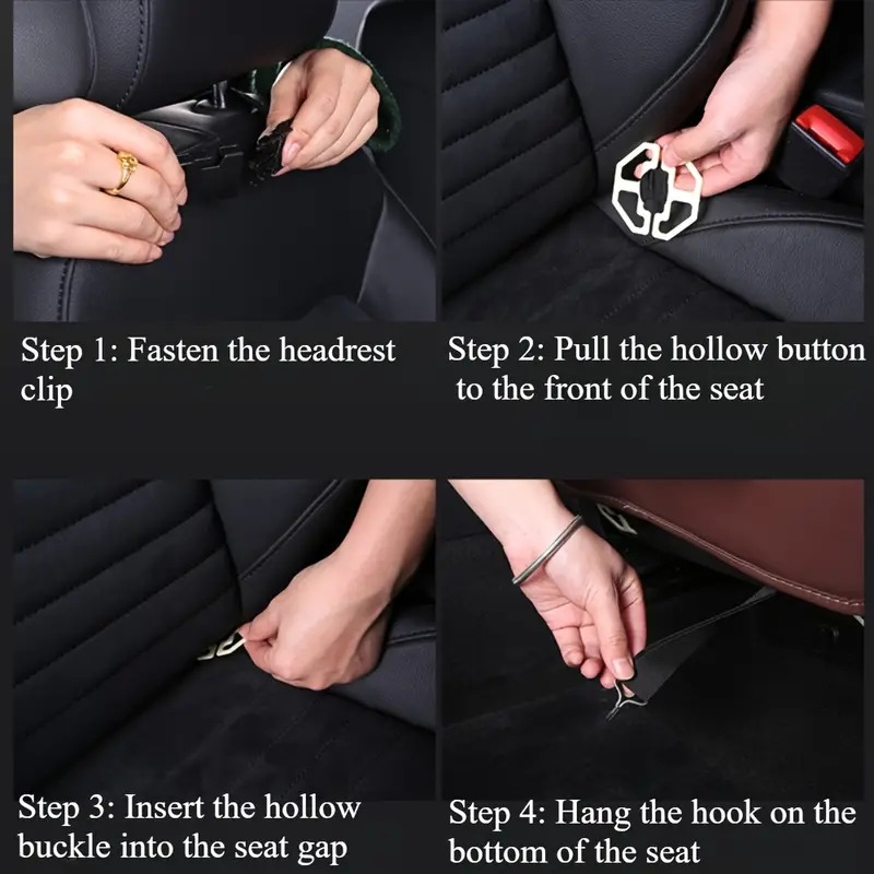 1个通用仿皮汽车座椅背部收纳袋，多口袋储物包，适用于汽车内饰配件和整理 6