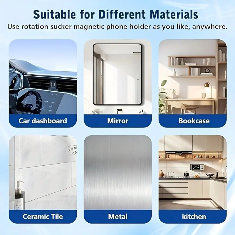 adjustable car suction cup phone holder foldable intelligent double sided suction phone holder suitable for all types of mobile phones 3