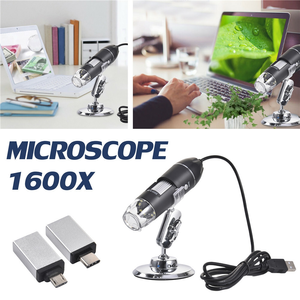 1600x Caméra de microscope numérique 3 en 1 Usb Microscope
