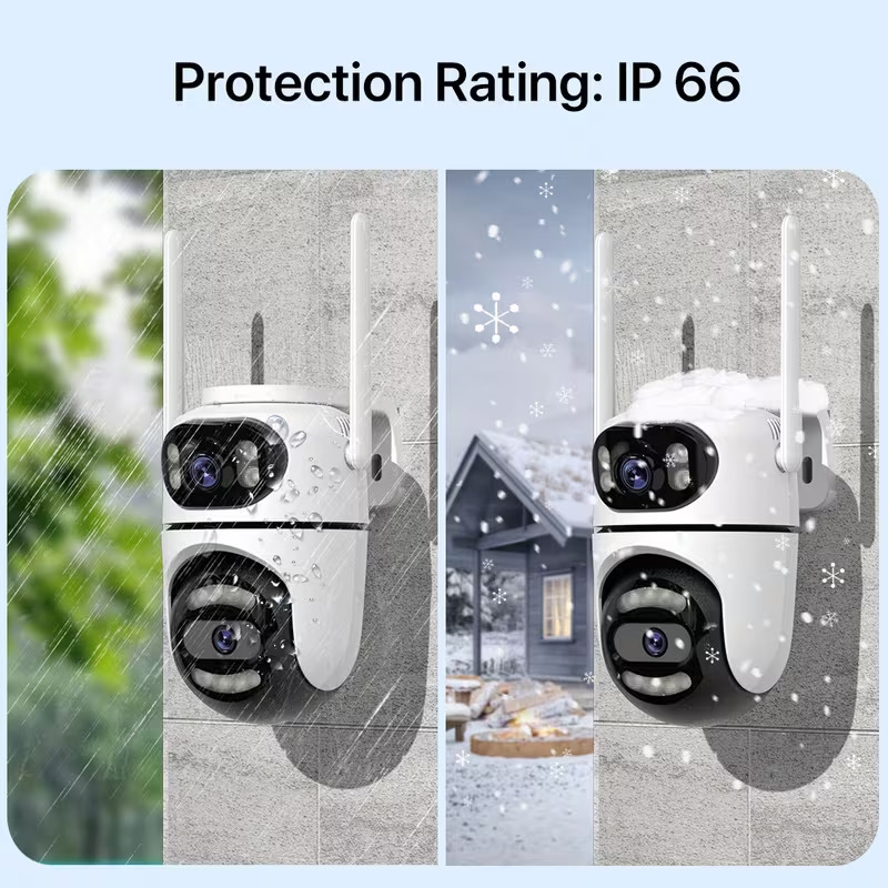 caméra de sécurité intelligente à double avec wi-fi, humain par ia, ptz pan-tilt-zoom, vision , audio bidirectionnel, hd, intérieur/extérieur, alimentation usb ( prise), compatible avec lapplication icsee, stockage sd/cloud (pour maison & extérieur) Détails du produit 5
